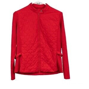 Sigrid Olsen quilted red jacket size S
